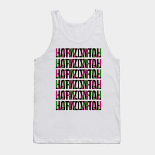 Horizontal Typography Stack (Magenta Green Black) Tank Top